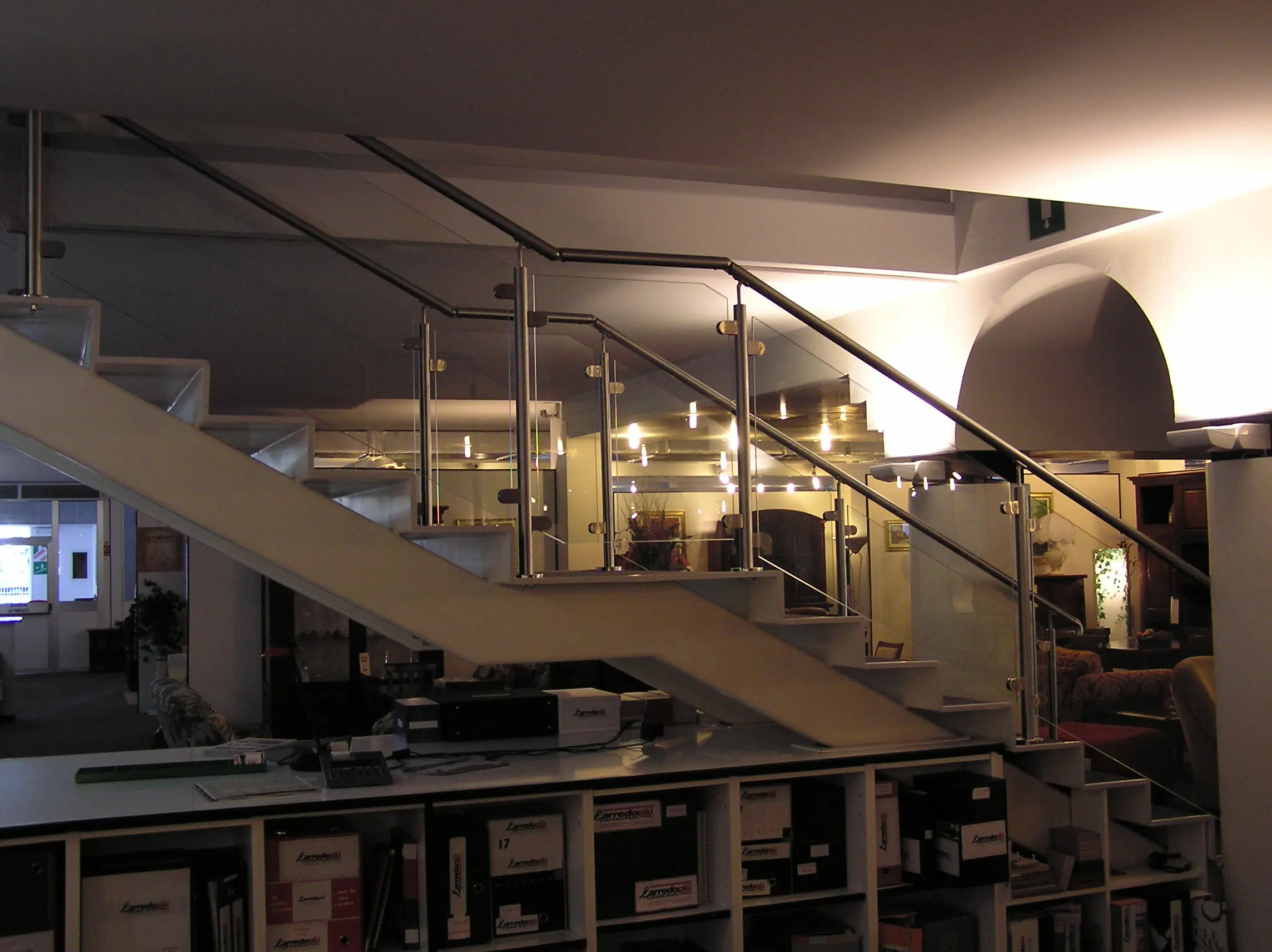 Parapetto inox e vetro
